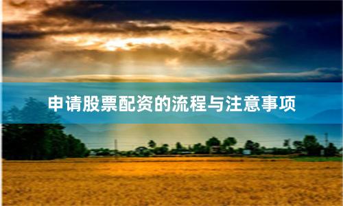 申请股票配资的流程与注意事项